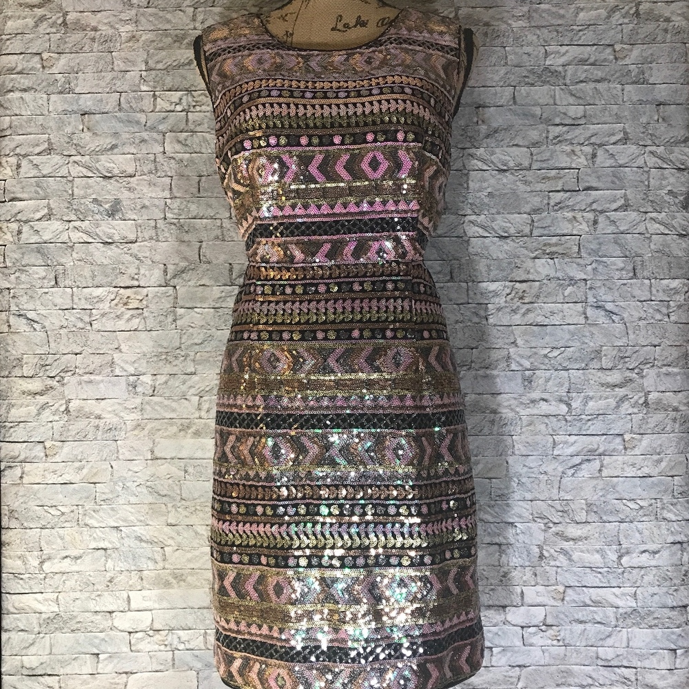 2/$30 FOREVER 21 | Sequin Dress | Pink & Black | M - Picture 1 of 8